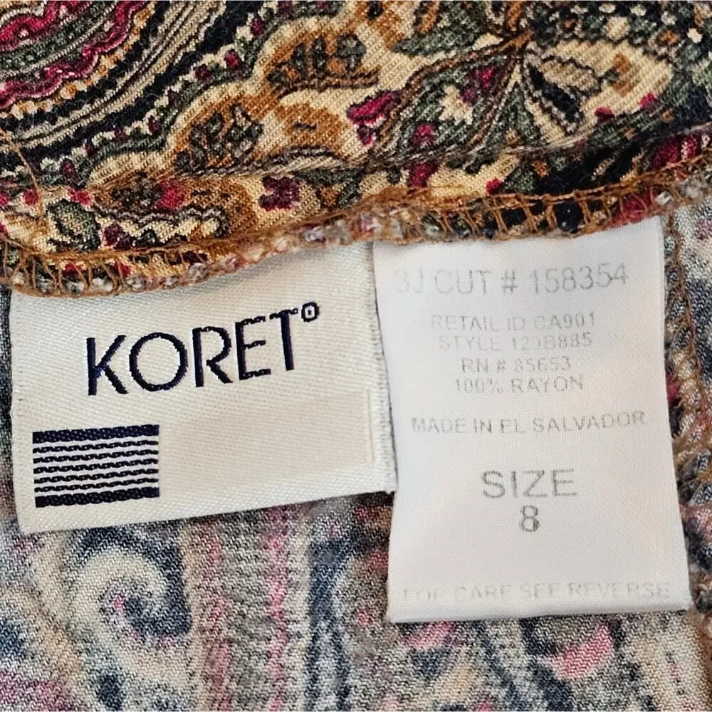 Koret measurements are